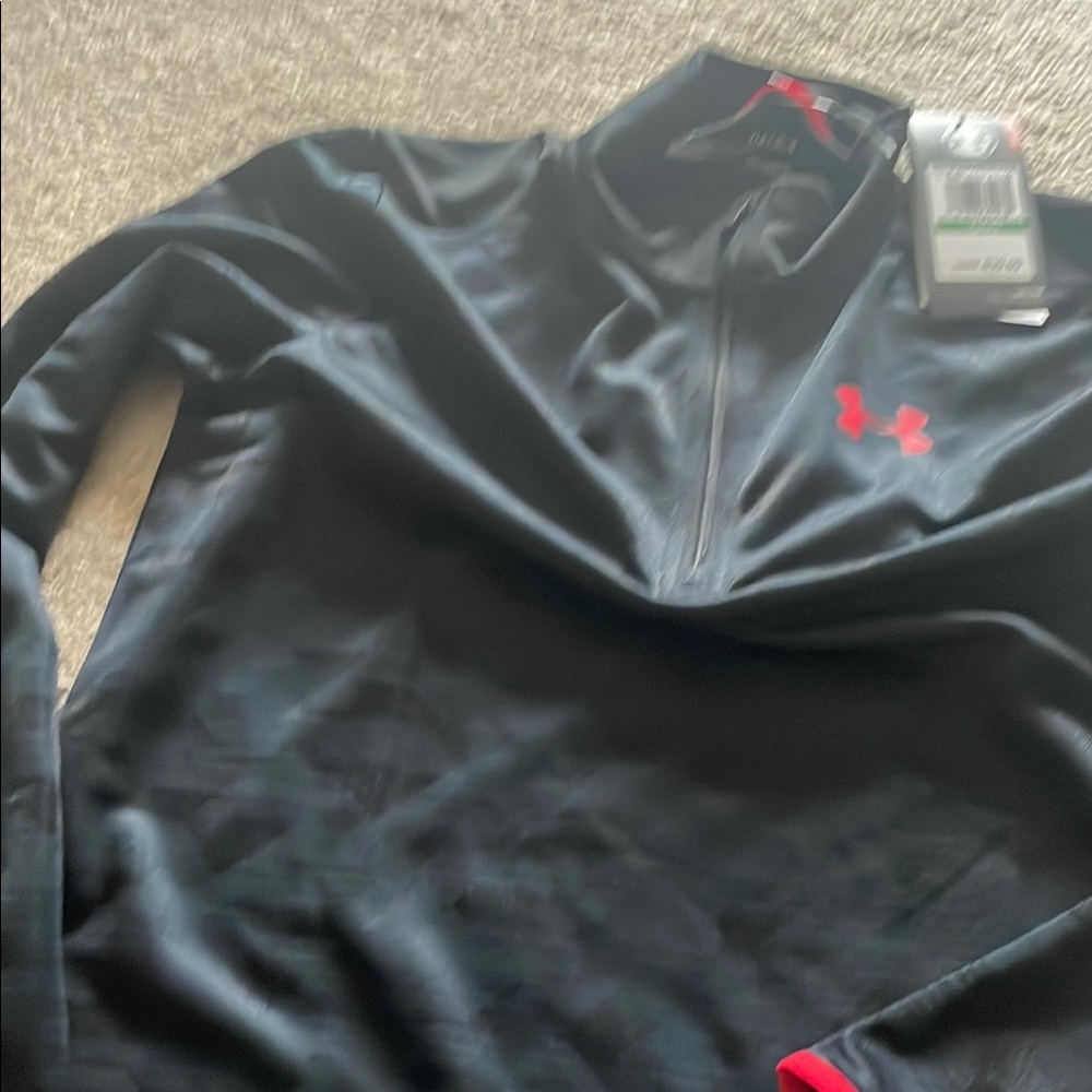 Under Armour Black Pullover with Red Logo